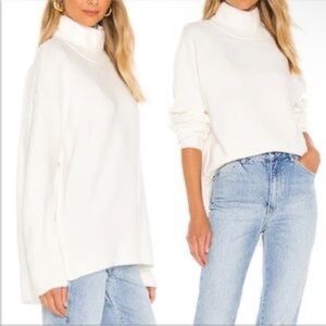 Free People Afterglow Mock Neck Sweater in Ivory - Size Medium